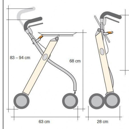 Déambulateur 4 roues LET'S GO Rollator bois