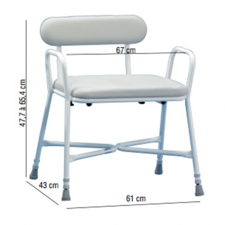Tabouret de douche extra large avec dossier