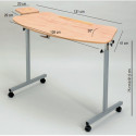 Table ergonomique à roulettes avec tablette Table ergonomique à roulettes avec tablette