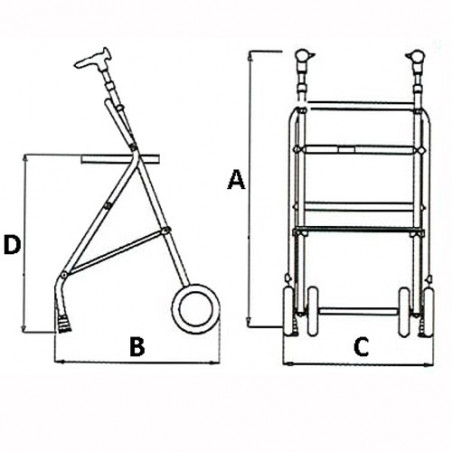 Déambulateur 2 roues avec assise ARA-C
