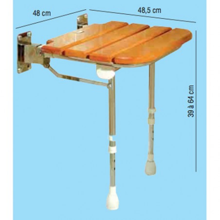 Siège de douche à lattes de bois