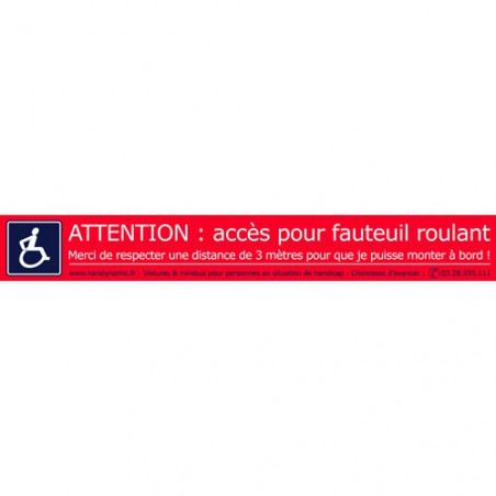 Lot de 10 autocollants "Attention fauteuil roulant "