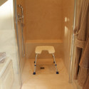 Tabouret de douche avec découpe Sidney blanc Tabouret de douche avec découpe Sidney blanc