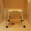 Tabouret de douche avec découpe Sidney blanc Tabouret de douche avec découpe Sidney blanc
