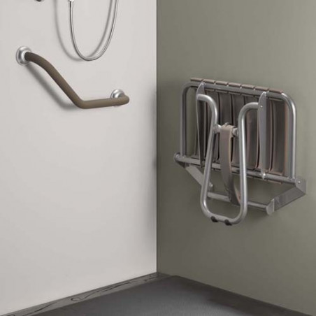 Siège de douche escamotable avec béquille automatique grande taille Siège de douche escamotable avec béquille automatique grande taille
