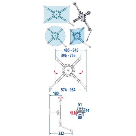 Support miroir orientable multidimensionnel