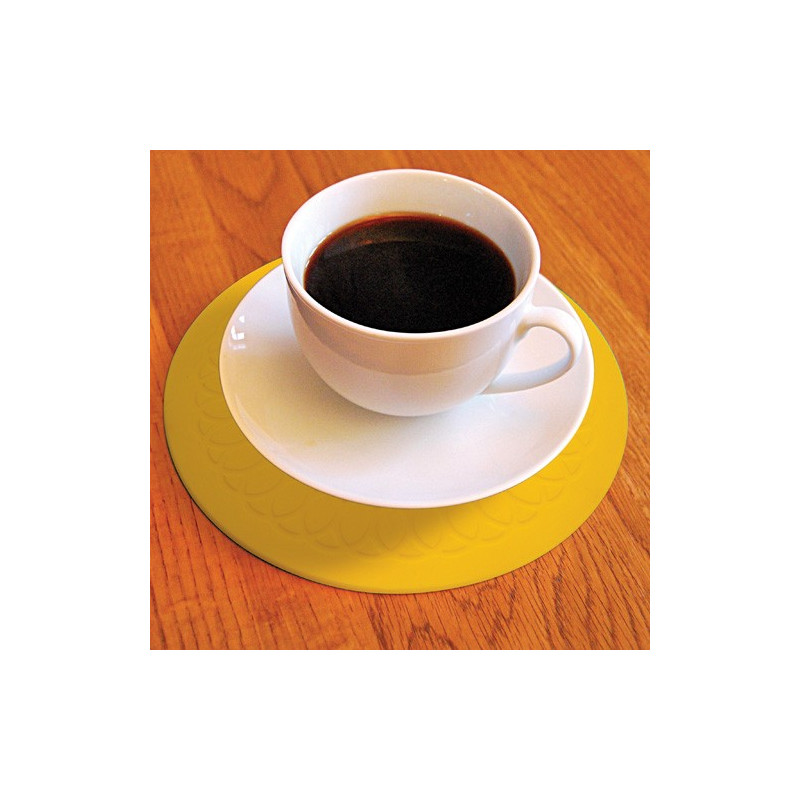 Dessous de verre ou tasse antidérapant rond 19 cm - Jaune - 19 cm