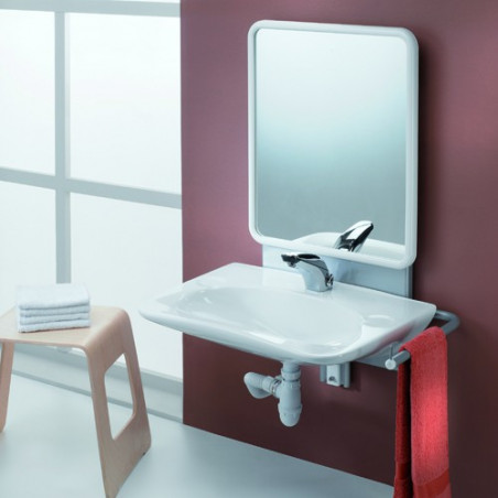 Support lavabo réglable avec miroir