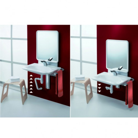 Support lavabo réglable avec miroir