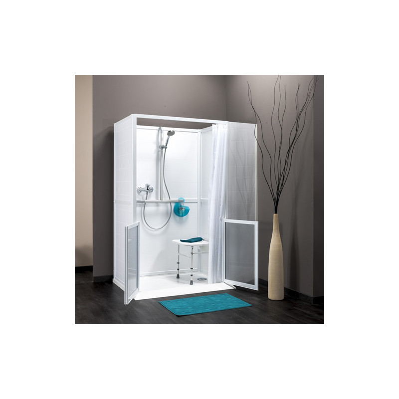 Douche à l'italienne portes mihauteur Douche PMR Tous Ergo