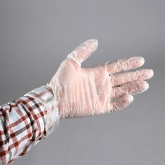 Gants jetables vinyles légèrement poudrés (x100)