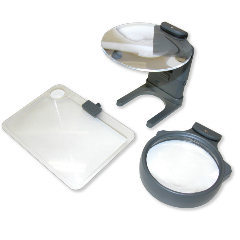 Kit 3 loupes éclairantes Hobby Magnifier Loupe basse vision