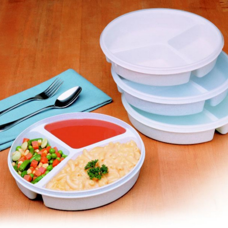 Assiette 3 compartiments avec couvercle Tous Ergo