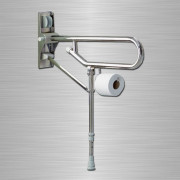 Barre d'appui rabattable en inox avec pieds réglable