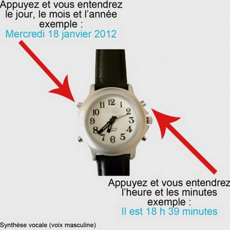 Montre parlante femme avec date et alarme STYLE