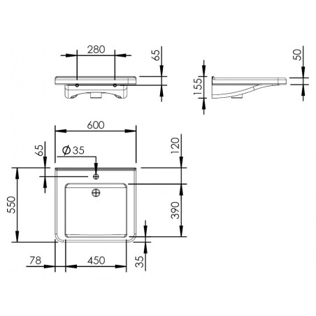 Lavabo PMR Basicline - 425-010 Lavabo PMR Basicline - 425-010