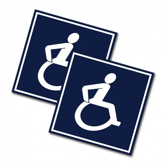 Lot de 2 autocollants Handicap