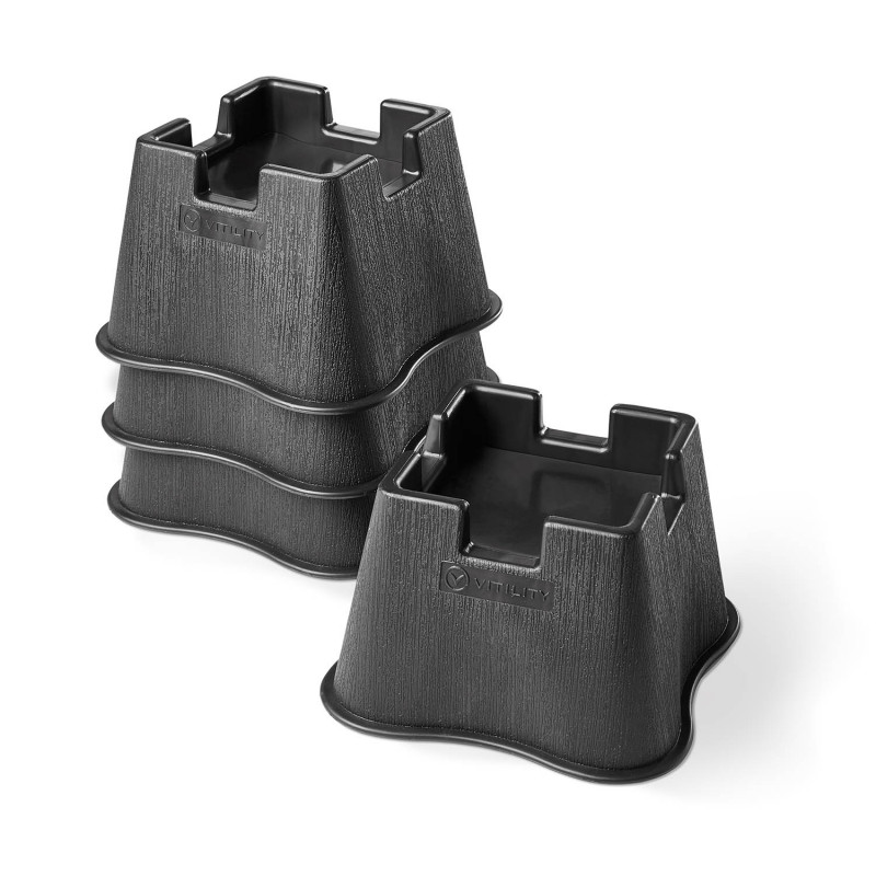 Lot de 4 pieds rehausseurs de lit et fauteuil - 600 kg