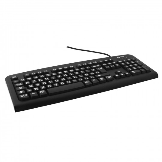 Clavier PC à caractères agrandis noir - Aide informatique - Tous Ergo