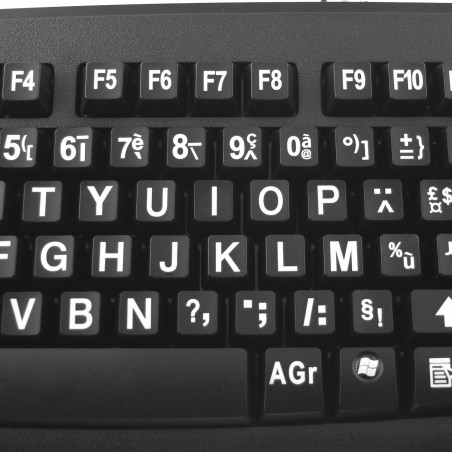 Clavier PC à caractères agrandis noir - Aide informatique - Tous Ergo