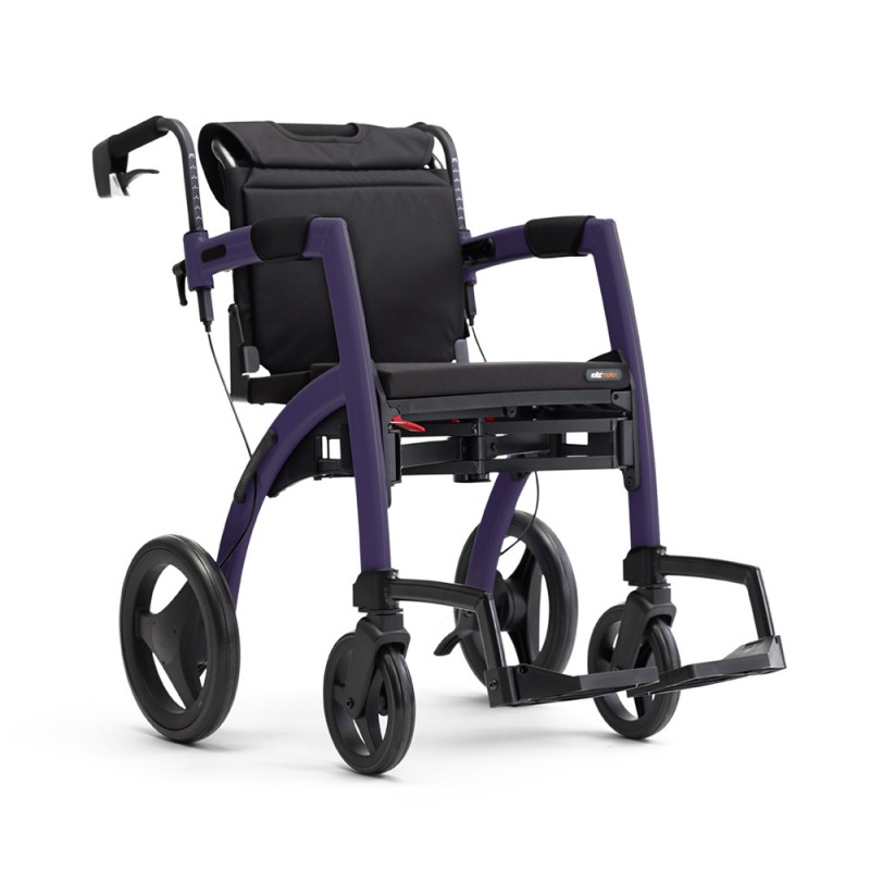Déambulateur avec fauteuil de transfert Rollz Motion - Pourpre foncé mat - 63 cm