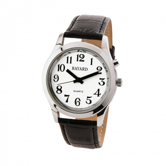 Montre parlante homme Bayard bracelet cuir