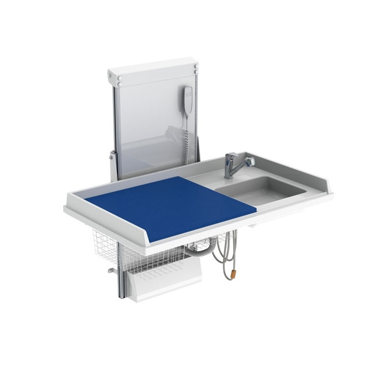 Table à langer murale à hauteur variable électrique avec lavabo Granberg 334