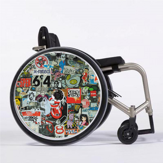 Flasque fauteuil roulant modèle Stickers