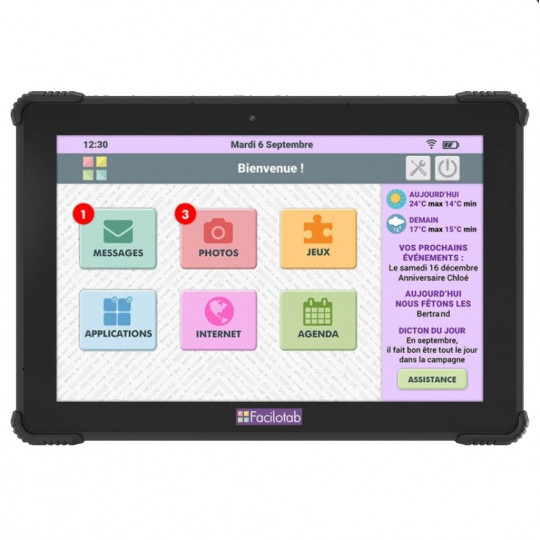 Tablette tactile senior Facilotab Onyx