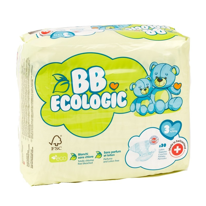 T3 Bambo Nature 52 couches taille 3, couche écologique bébé 4 à 8 kg