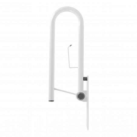 Barre d'appui relevable WC avec porte-papier