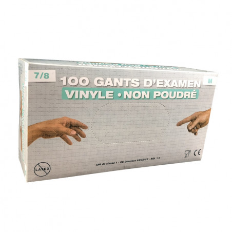 Gants jetables vinyles légèrement poudrés (x100)
