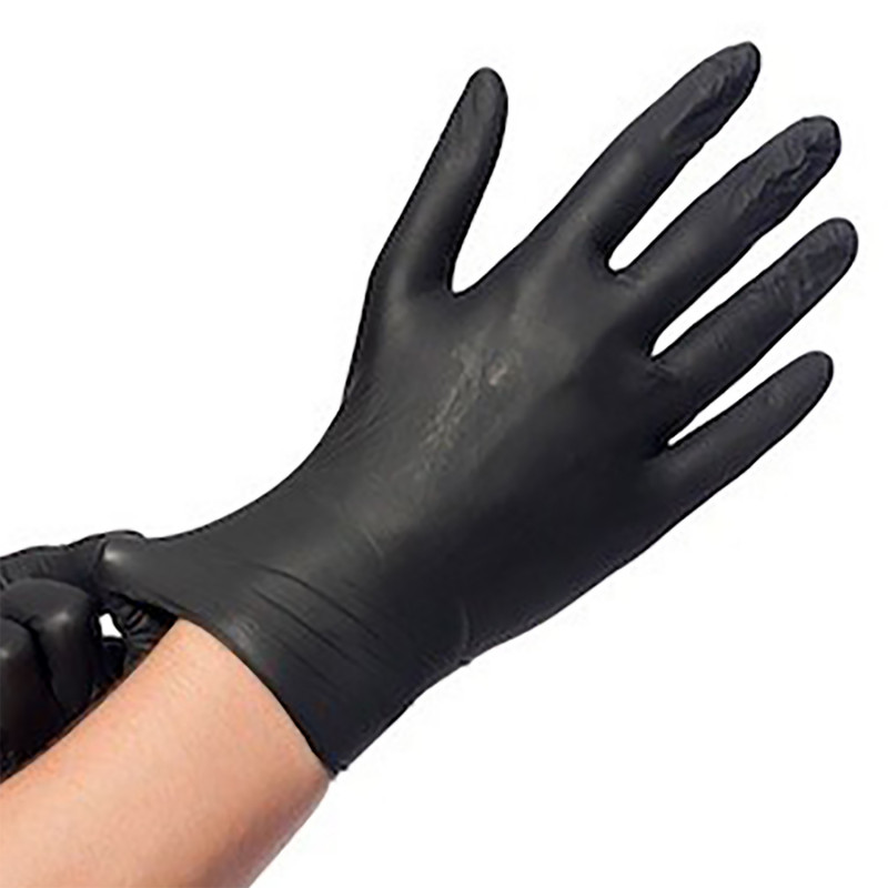 Gants noirs en nitrile non poudrés (x100) - Taille : S (6/7) - Noir - S (6/7)