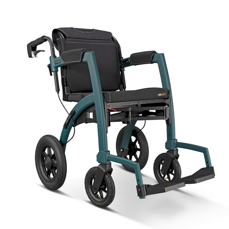 Déambulateur avec fauteuil de transfert Rollz Motion - Vert / Bleu Performance - 63 cm