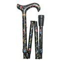 Canne de marche Derby réglable et pliante à motifs floraux Canne de marche Derby réglable et pliante à motifs floraux