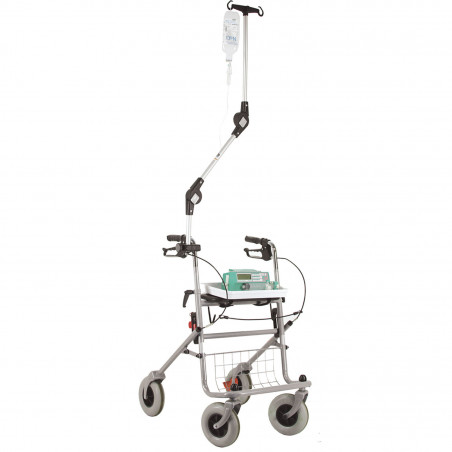 Porte sérum pour déambulateur ou fauteuil roulant