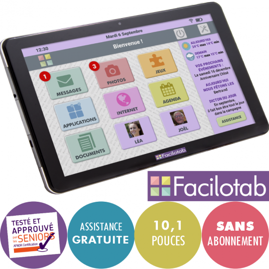 Tablette tactile senior Facilotab L