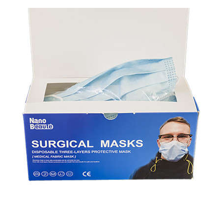 Masque chirurgical 3 plis Type II jetable avec élastiques