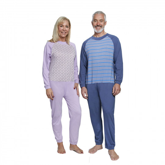 Pyjama grenouillère long à carreaux pour adulte Benefactor