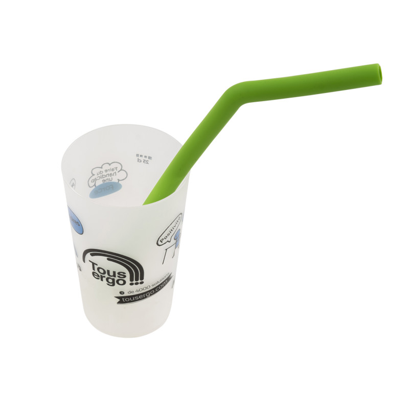 paille réutilisable Paille à boire en silicone écologique réutilisable  portable 6pcs avec ensemble de brosses de-SHO