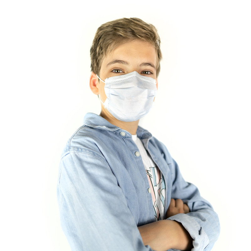 Masque médical 3 plis jetable Type II à élastiques pour enfants (Lot de 50)