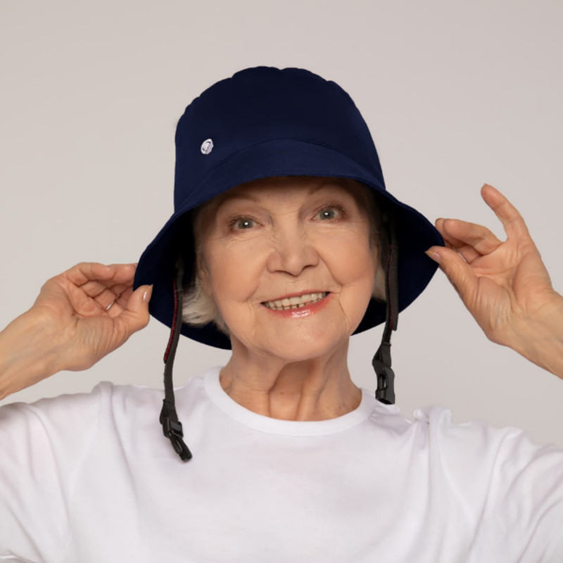 Casque-bob de protection antichocs Billie - Taille : Grand - Bleu marine - Grand