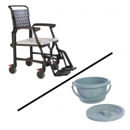 Pack fauteuil de douche découpe intime et seau