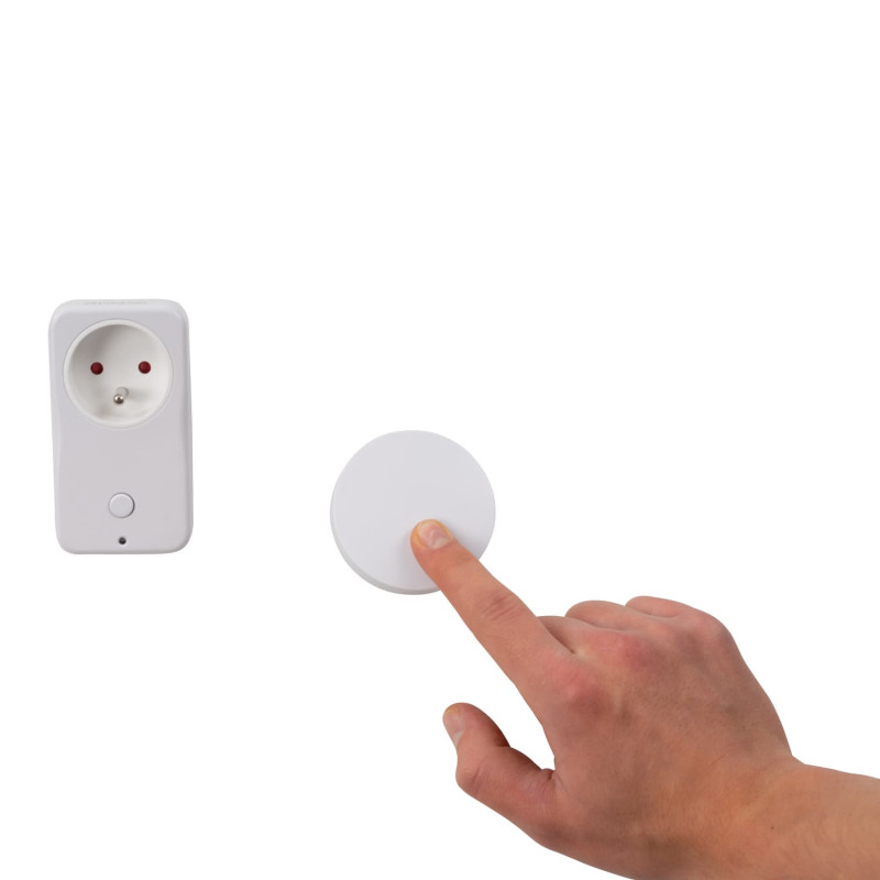 Prise commandable à distance avec interrupteur - Blanc