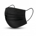 Masque médical 3 plis jetable Noir Type IIR à élastiques (Lot de 50)