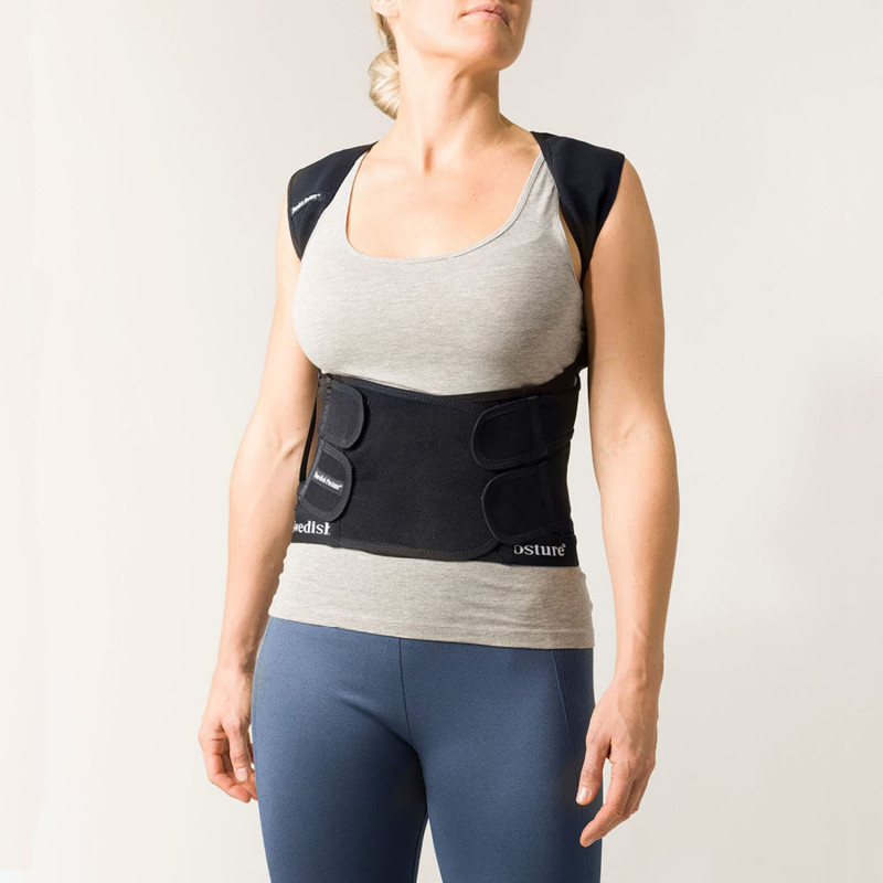 Gilet Correcteur De Posture Ionique Énergétique Pour Homme – Soutien Dos & Épaules, Redresseur Mémoire Musculaire – Soulage Douleurs Cou & Dos – Noir/Gris