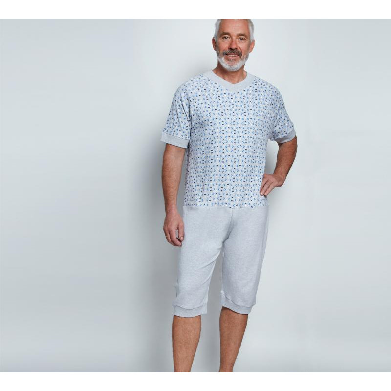 Pyjama grenouillère mixte adulte Benefactor - Taille : 3 - Gris chiné motif - 3