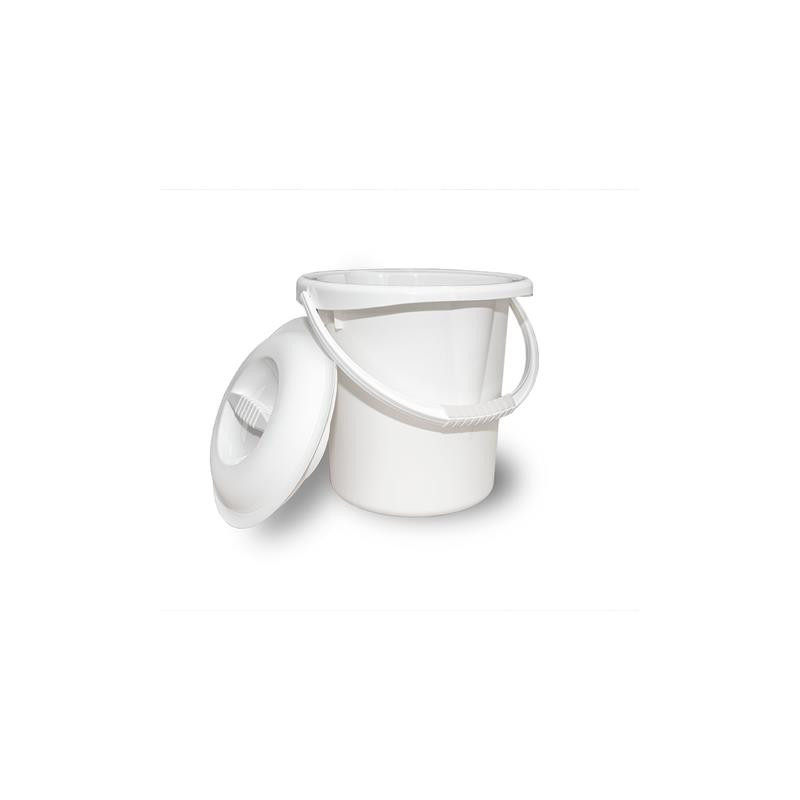Seau hygiénique avec couvercle et anse - Blanc - 150 kg
