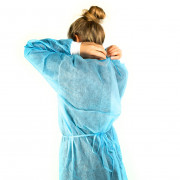 Blouse Visiteur - surblouse non tissé PPSB poignets Jersey - Sachet de 10