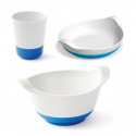 Assiette + Bol + Verre antidérapants Bleu